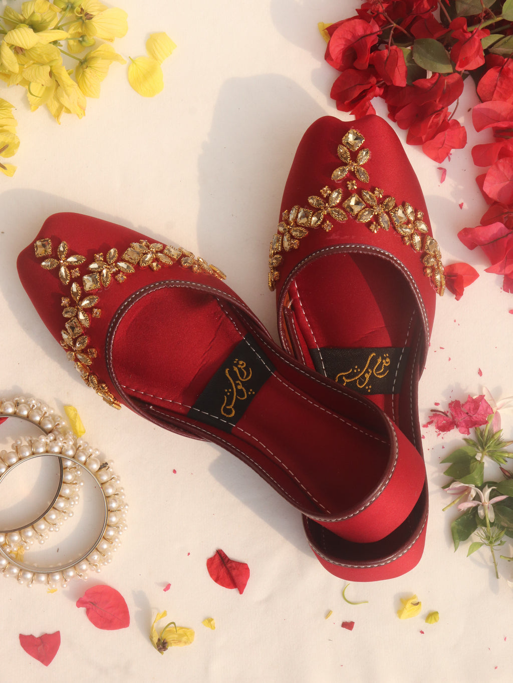 Red Stonework Mojaris Jutti