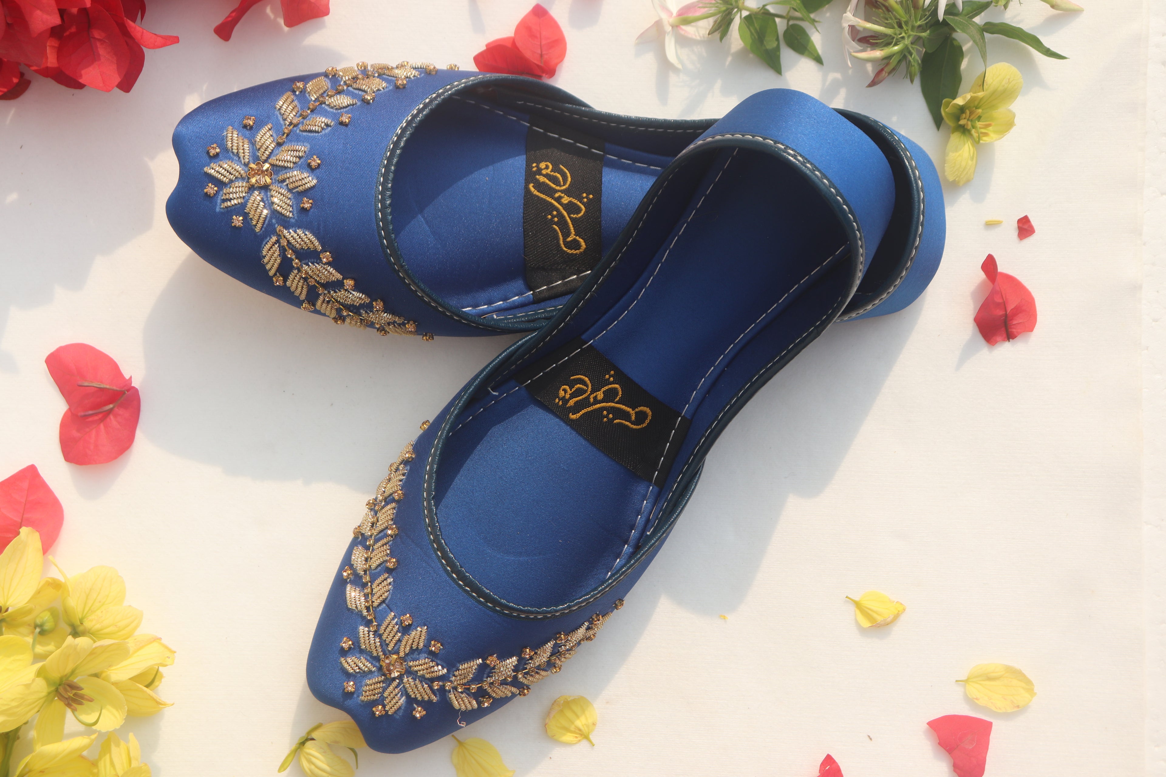 Blue Handcrafted Embroidered Mojaris