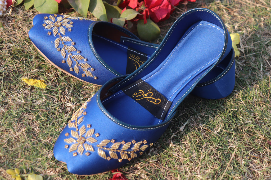 Blue Handcrafted Embroidered Mojaris