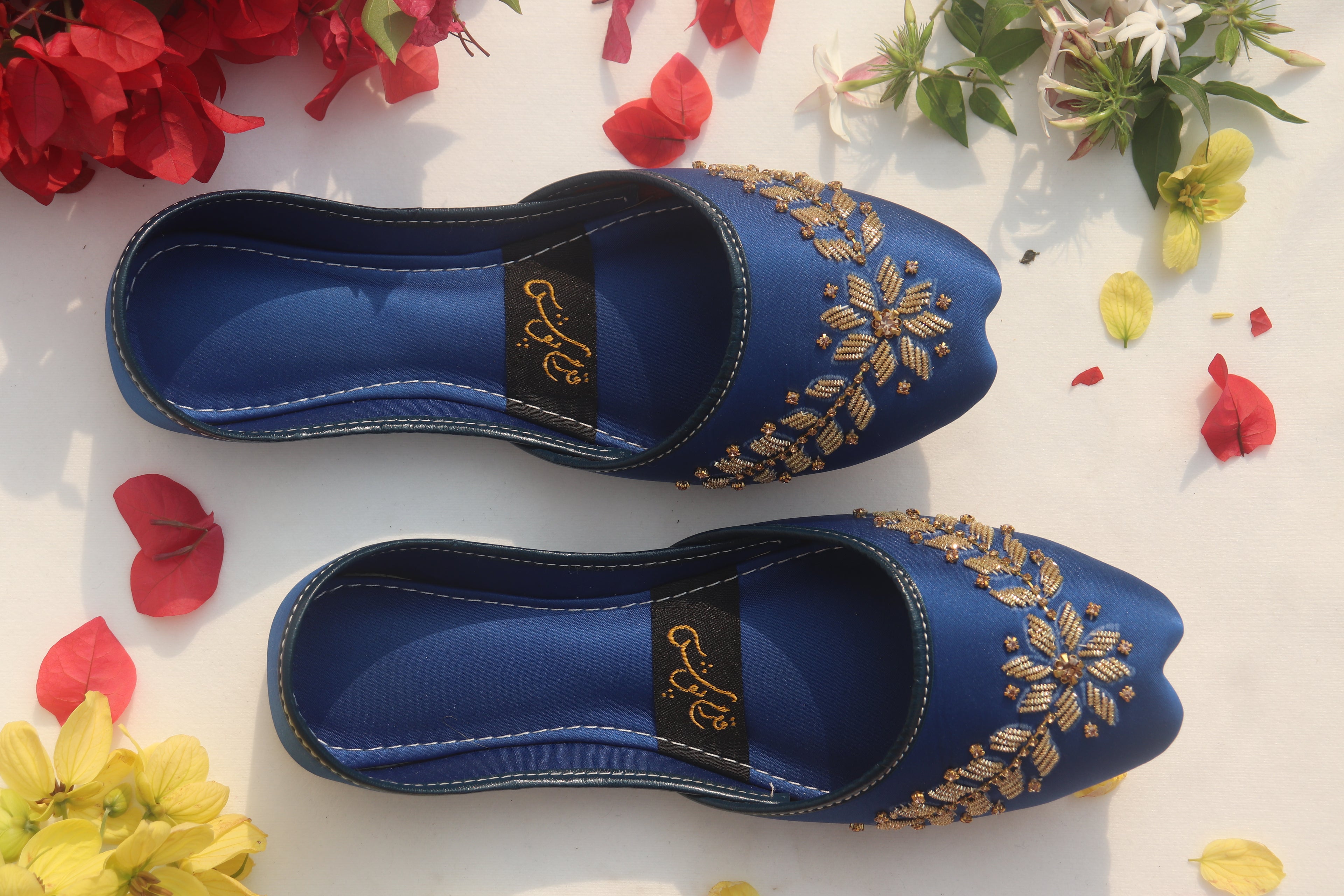Blue Handcrafted Embroidered Mojaris