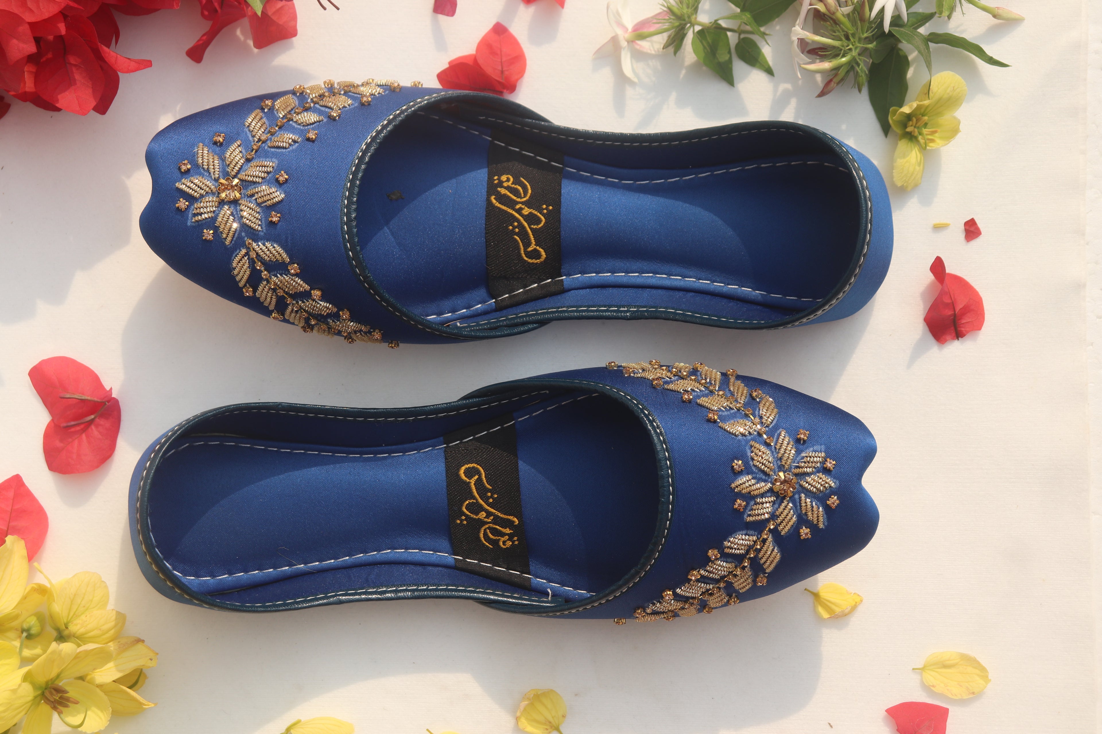 Blue Handcrafted Embroidered Mojaris