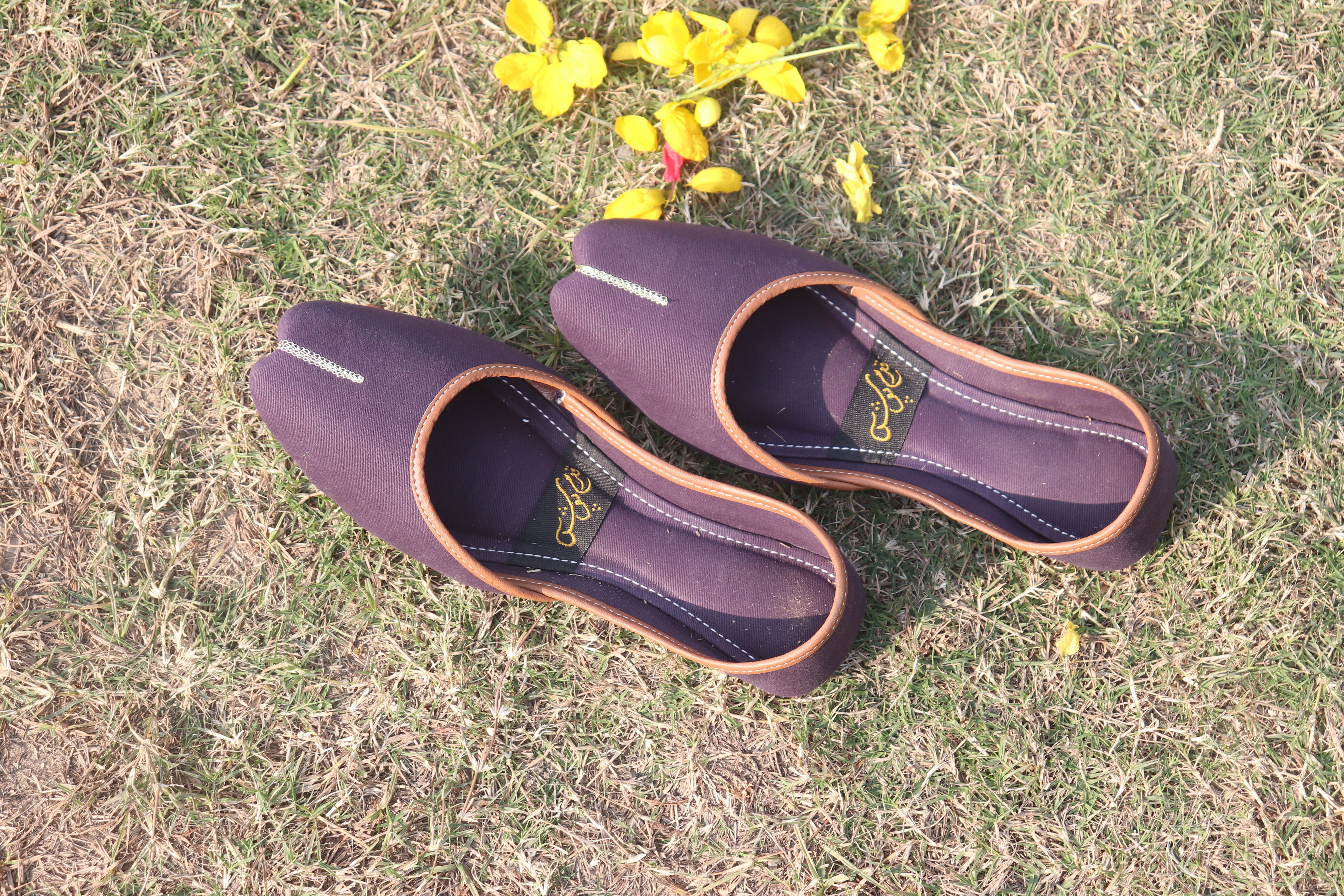 Purple Handcrafted Denim Mojaris